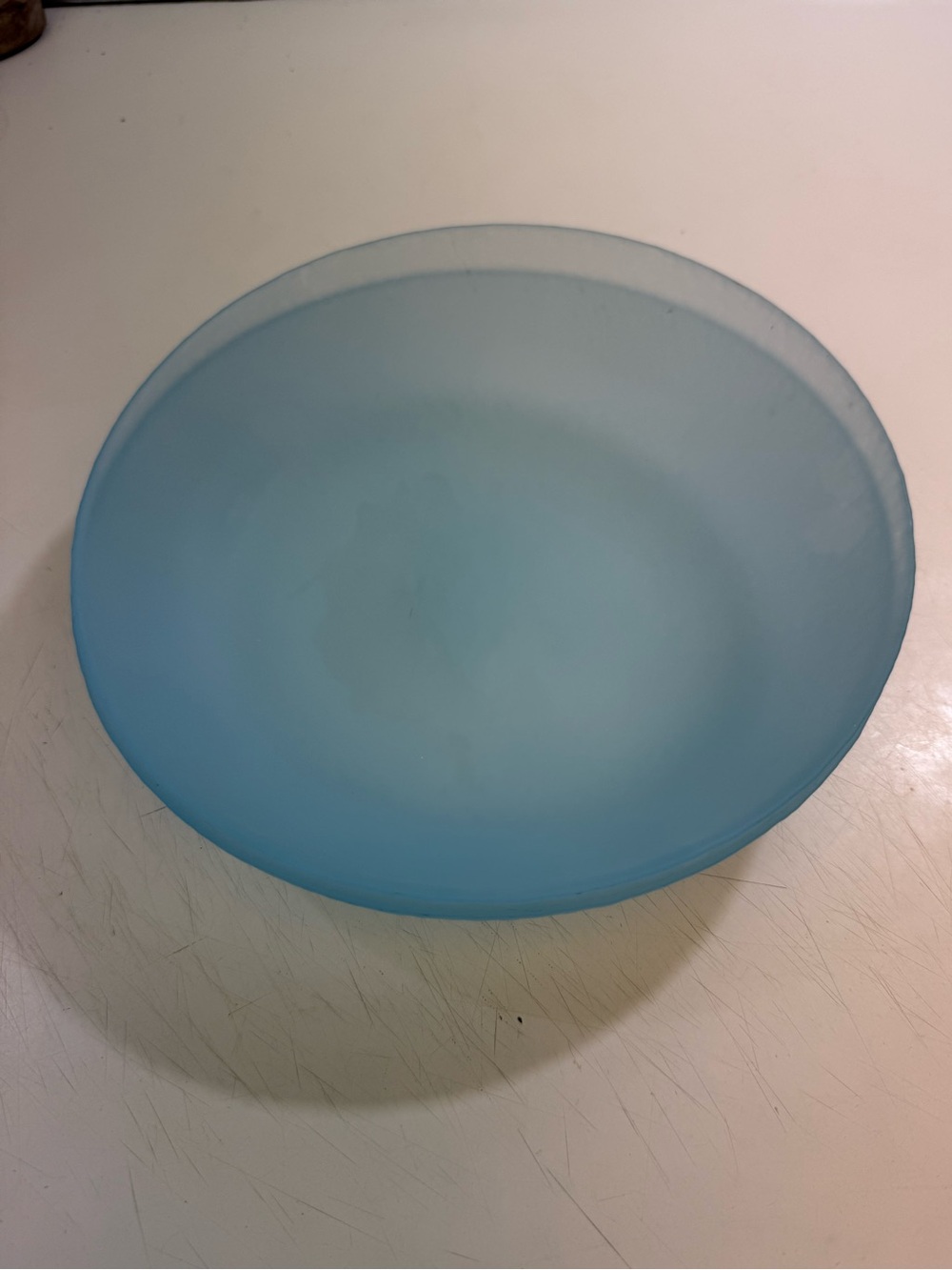 Blue Frosted Decorative Serving glass plates  - Set of 2